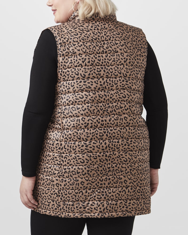 Avalynn Plus Size Tunic Puffer Vest Tan Brown